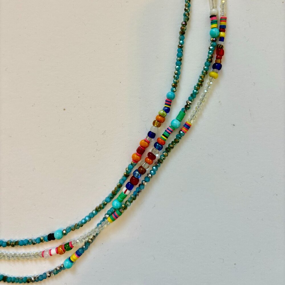 Maison Bettina Duncan Multi-strand crystal bead and African bead necklace - Picture 5 of 7